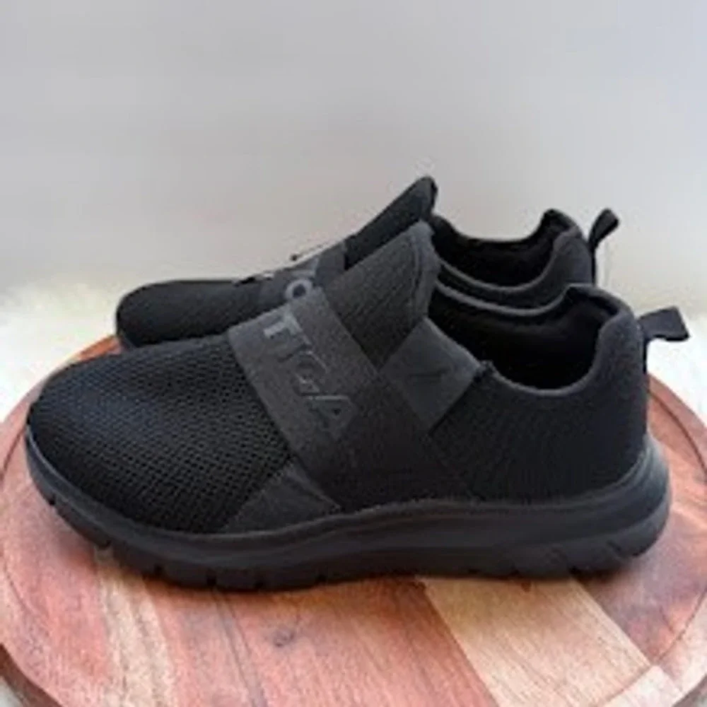 Nautica Tobin Slip On Sneakers triple Black Wide Width Mens Shoes Size 9.5 W